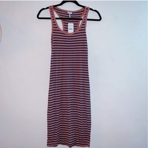 Splendid orange striped racerback striped dress S
